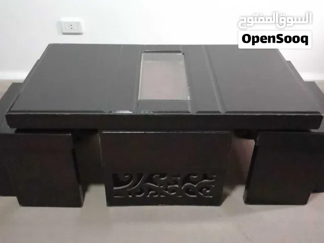 طقم طاولات وسط بحاله جيده للبيع لون بني غامق