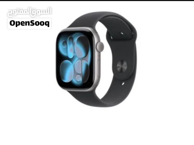 Apple Watch  11 بنظام تحديد المواقع (GPS) وحافظة ألومنيوم بلون أسود داكن (Jet Black)  مقاس 46 ملم.