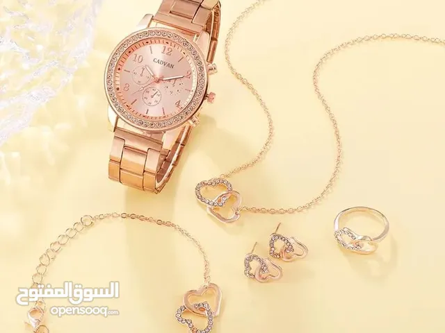 ساعة وطقم روز قولد  Rose Gold Watch and jewellery set
