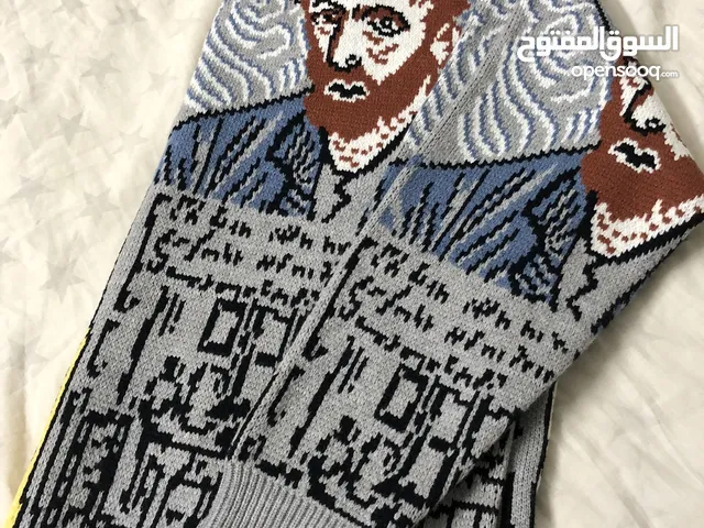 Graphic knitted sweater 100% cotton handmade