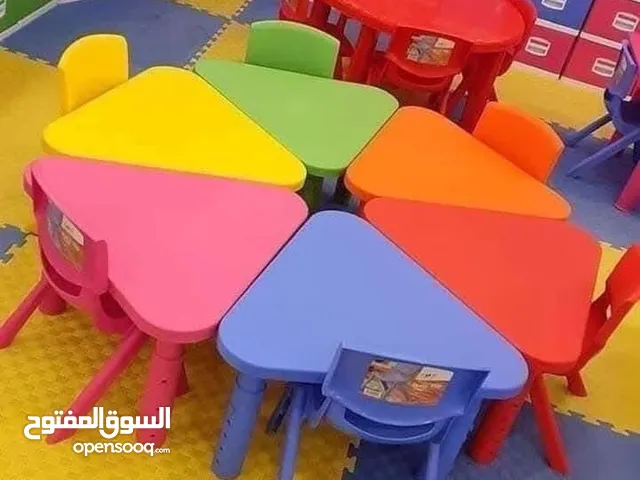 طاولة اطفال حضانة روضه مطعم بيت مع كرسي عظم ضد الكسر