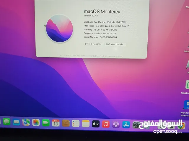 MacBook pro 2015 ( retina , 15 inch , core i7)