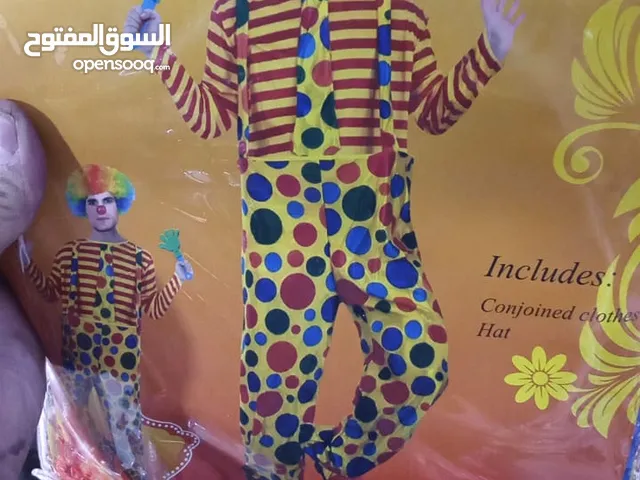 لباس كلاون مع القناع والباروكه باشكال متعدده واحجام متعدده