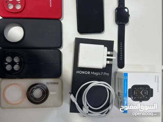 Honor Magic 7 pro زي الجديد بالظبط معاه الساعة وكل ملحقاته بسعر ممتاز