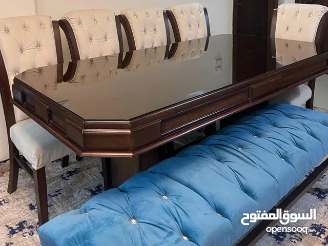 طولة سفرة خشب زان طاولة 8مقاعد سفرة جديدة استعمال خفيف جدا