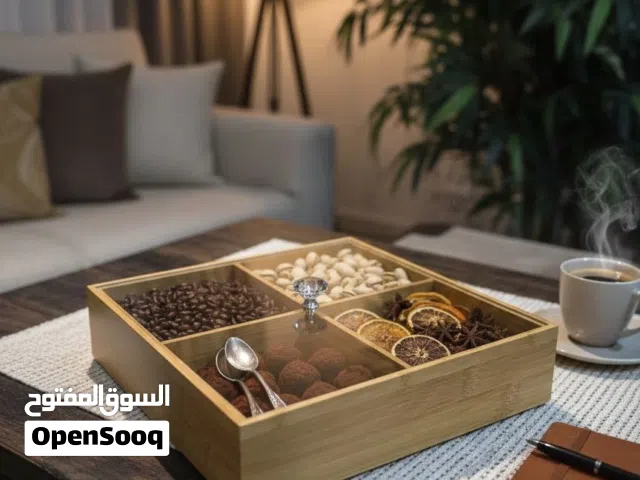 صحن خشبي مربع