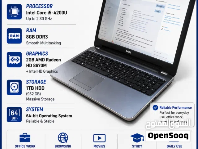Dell Inspiron 5537 - Good for light Gaming and 2GB graphic card Only 45BHD and 1TB Storage