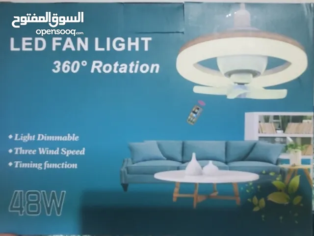 مروحة سقف الذكية 360° دوران — تحكم كامل — أضواء ملونة — بطارية تدوم