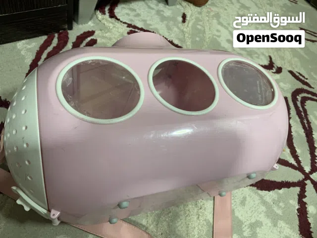 قفص قطط وردي بلاستك