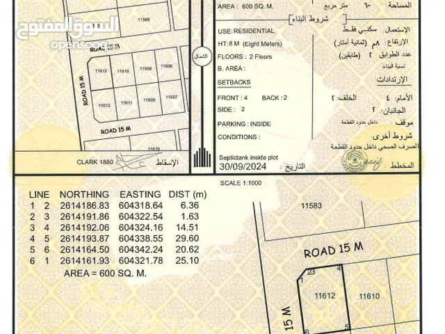 ارض سكنية للبيع في - ولاية بركاء مربع الرميس