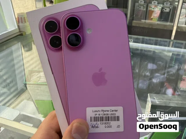 iPhone 16 128GB مستعمل بحالة الوكالة كفالة شغالة من شركة ابل كفالة شرق اوسط