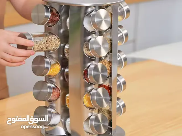 منظم توابل عمودي دوار – 20 قطعة، تصميم عملي ينظم جمع التوابل دون عناء! توصيل لكافة المحافظات