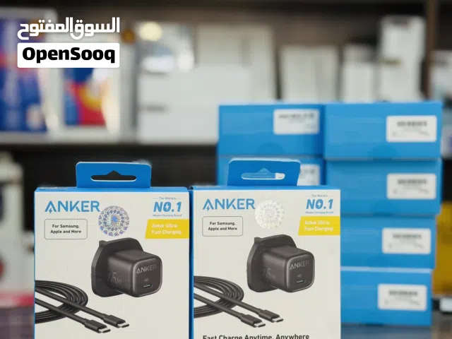 شاحن مع السلك 25  واط شحن سريع من انكر ضمان 18 شهر