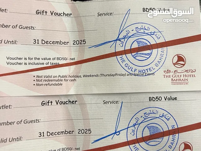 For Sale Voucher for Gulf Hotel