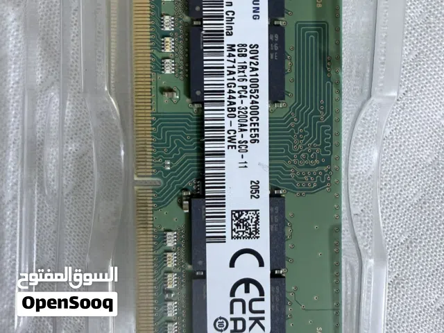 رام لابتوب Samsung 8GB DDR4 3200MHz مفكوكة من جهاز جديد متوفر قطعتين