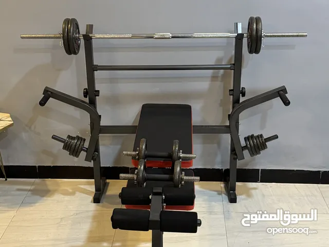 مسطبة مع حامل شفت ودمبلصات واوزان 40 كيلو
