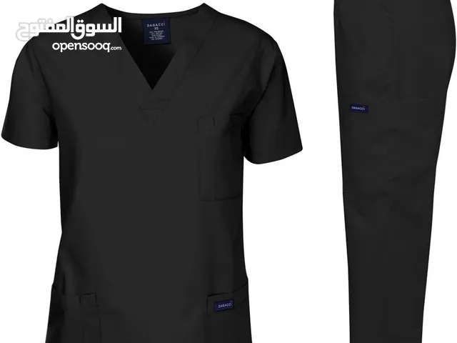 Unisex Black Scrub Set – Comfortable Medical Uniform (Top & Pants)