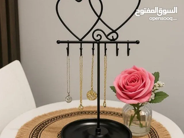 منظم اكسسوارات Home تصميم قلبين متداخلين منظم معدن شيك جدا مجلفن اسود ضد الصدأ ي