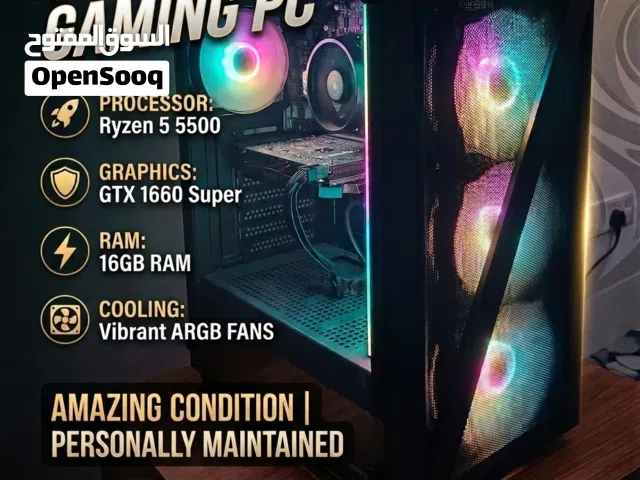 للبيع: كمبيوتر ألعاب (Gaming PC) - بحالة شبه جديدة تجميعة ممتازة ومتوازنة تقدم أداءً