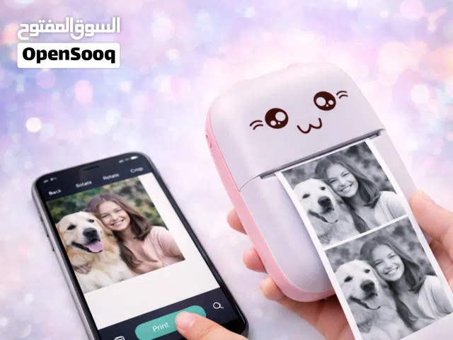 اطبع ذكرياتك بلحظتها بلمسة ذكاء! طابعة Mini Printer المحمولة، تطبع صورك وملاحظاتك من موبايلك فور