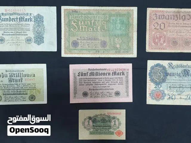 7 UNC German Banknotes OMR. 30