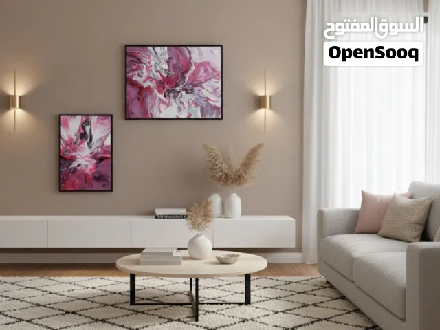 لوحات فنية ****رسم يدوي**** راقية وجميلة تتناسب مع الديكورات الحديثة مرسومة بألوان الاكريليك