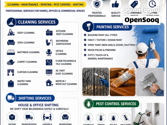 Deep Cleaning  Pest Control  House Shifting  Paint Work