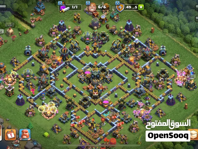 مدينة كلاش اوف كلانس تاون 17 شبه ماكس 6 عاملين و اشكال للملوك اقل سعر ف السوق