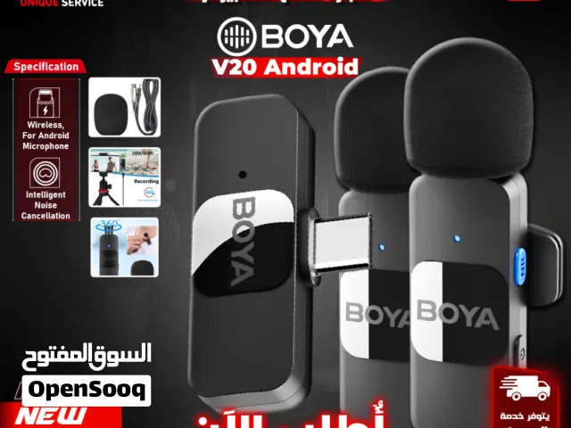 مايك تسجيل جديد إحترافي من براند بويا الأصلي والبودكاست Boya BY-V20 Mic For Android