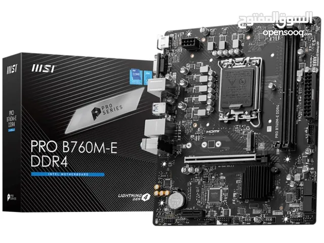 مذربورد ام اس اي برو لمعالجات انتل جيل 12 + 13 + 14 - MSI PRO B760M-E/DDR4 LGA 1700 MOTHERBOARD