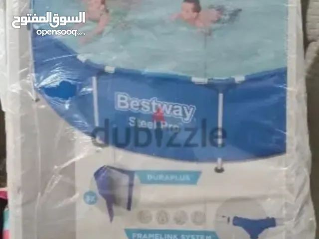 بركه سباحهbestway steel للبيع بسعر مناسب وجيده جدا لم تفتح جميع الاغراض معهى حجمها 3.05 76cm