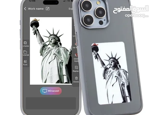 غطاءهاتف ذكي مع شاشة حبر NFC وتقنية الحبر الإلكتروني لسلسلة آيفون 13-15 (قم بتحديث غطاء هاتفك كل يوم