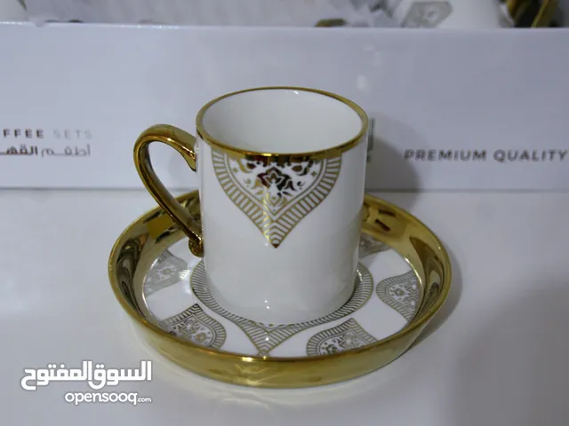 طقم فناجين قهوة ابيض مذهب فاخر Golden white coffee cups set