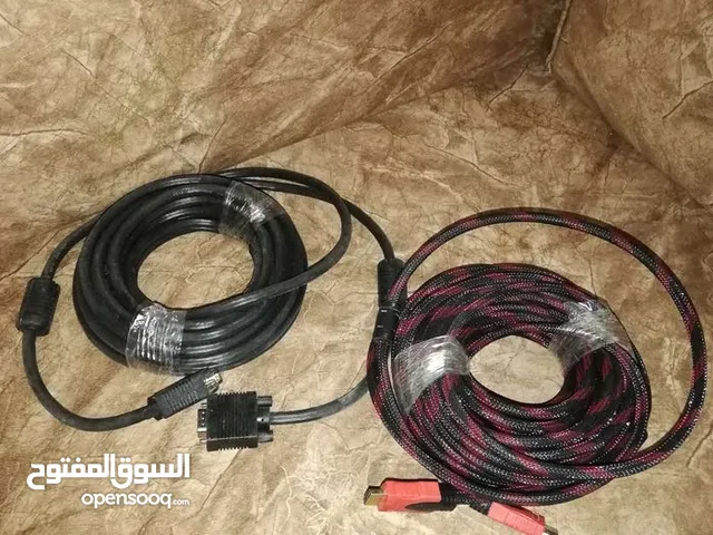 وصلة HDMI طول 10 متر + وصلة vga طول 10 متر  جداد