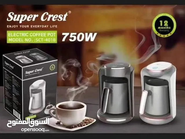 محضرة قهوة وشاي ماركة Super crest   نظام أمان يمنع التشغيل بدون ماء (تحذير صوتي)