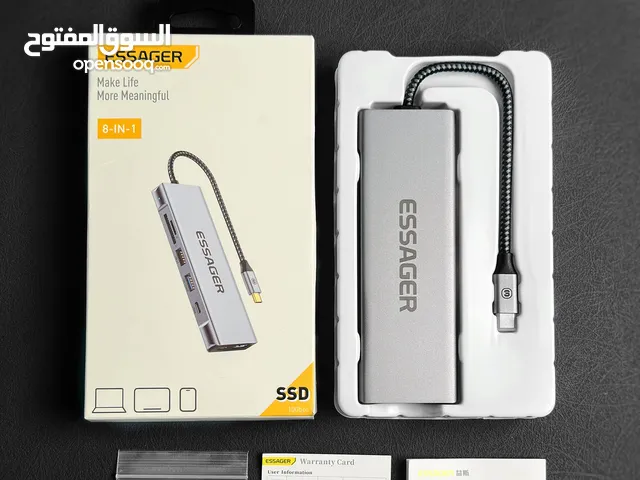 ESSAGER 8 in 1 USB C Hub with M.2 NVMe/SATA SSD 10Gbps ادابتر احترافي 8في1 ياخذ هارد