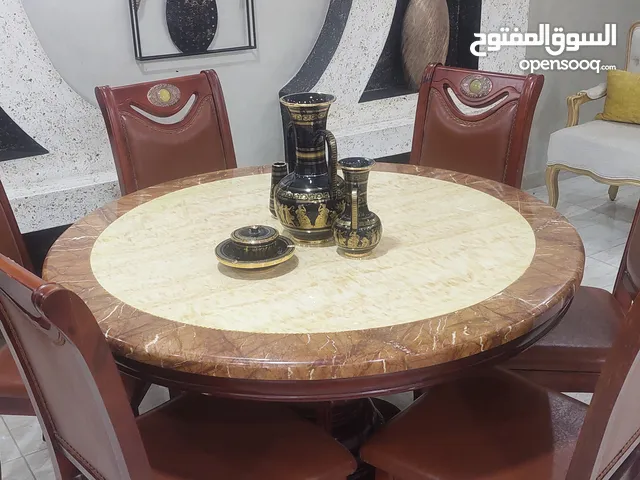 طاولة سفرة دائرية + 6 كراسي