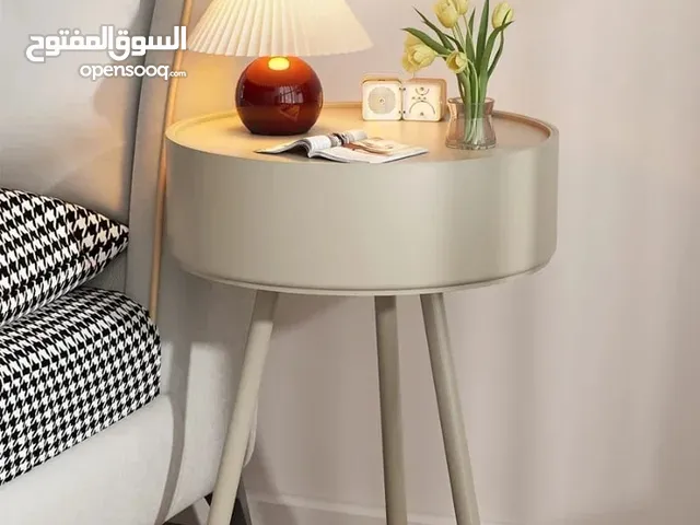 Round End Table with Storage for Living Room, Modern Small Side Table for Small Spaces,Nightstand Be