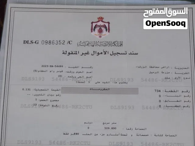 Residential Land for Sale in Zarqa Birayn