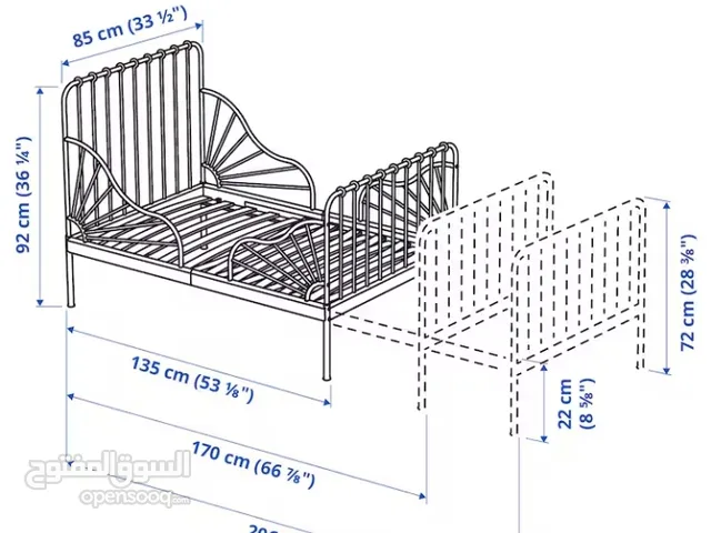 سرير قابل للتمديد من ikea + غرفة ماستر خشب تركي