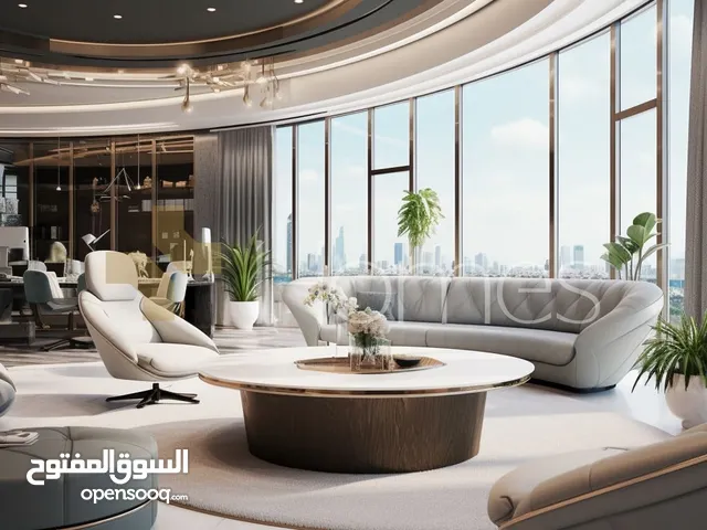 مكتب طابق ثالث بواجهات امامية في مجمع حديث البناء بمساحة بناء 70م