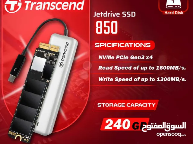 هارديسك داخلي خارجي مساحة 240 جيجا بايت ترانسيند Trancsend Jetdrive SSD Portable 240GB Mac
