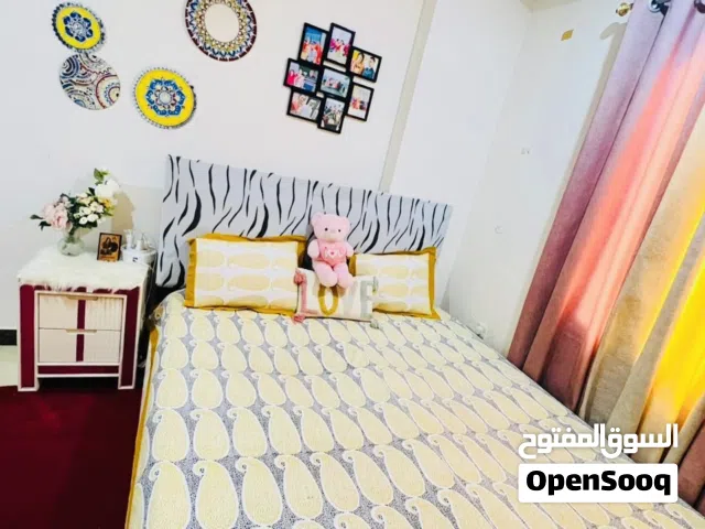 Bed with mattress + Bed side Table + Big cabinet + Curtain
