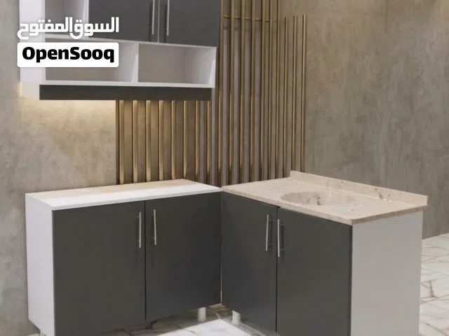 كاونتر خشب mdf مرمر صناعي  عرض فتره محدوده   متر ارضي وملحق والسنك متر