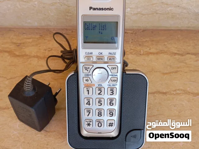 تلفون ارضي لاسلكي باناسونيك بحال الجديد يعمل عل خط الفايبر بطاريه شحن ممتازه وشاحن الاصلي