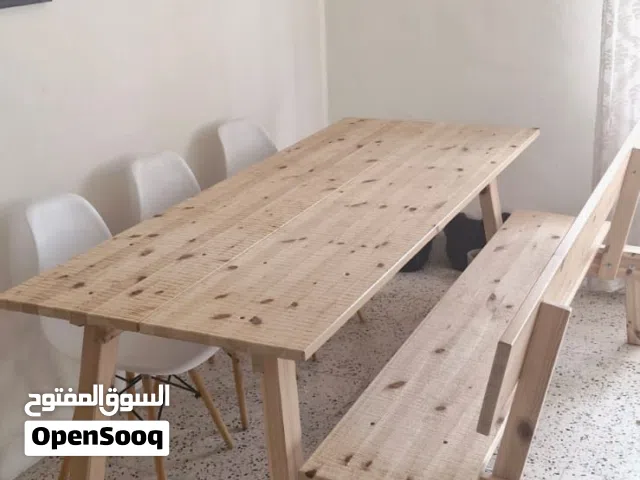 طاولة سفرة مع بنش + 3 كراسي للبيع