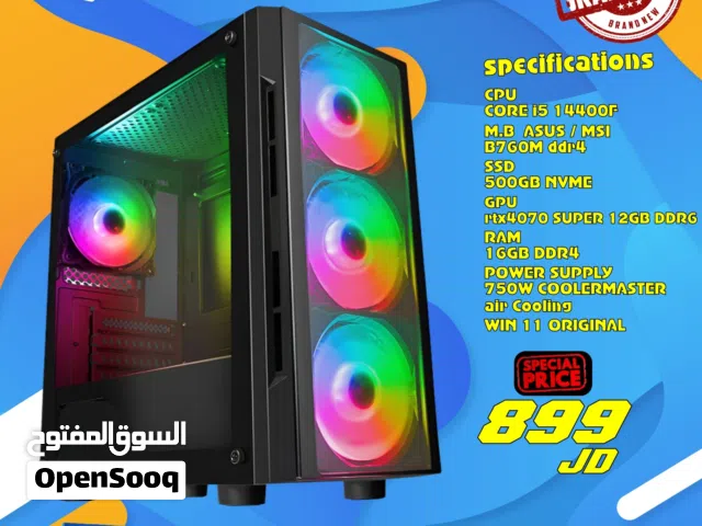 تجميعة كمبيوتر Pc Computer Gaming i5-14400F 16GB Ram RTX4070Super بافضل الاسعار
