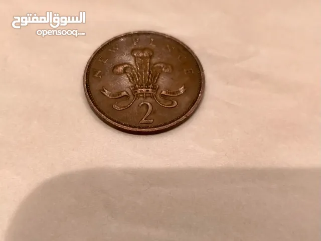 عملة 2 بنس بريطانية أصلية – سنة 1978 – الملكة إليزابيث الثانية – عملة قابلة للجمع
