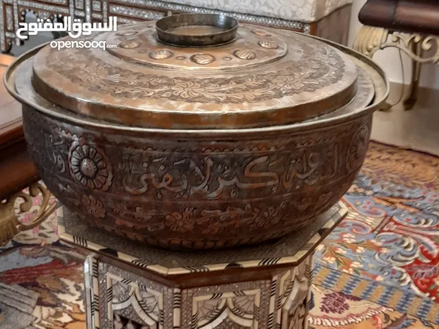 تحفه فخمة قدر كبير جدا  تحغه متحفية  سلطانية عثمانية كبير نقش وكتابات نحاس احمر 150 عام