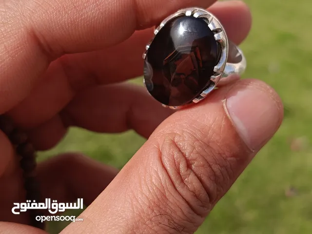 خاتم عقيق يماني مصور + فضه الف صياغه ثقيله